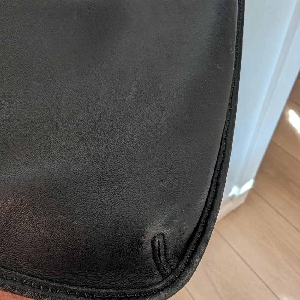 Coach Vintage Hippie Flap Saddle Soft Black Leather Large Crossbody Bag 9134 - Picture 11 of 14
